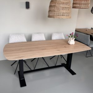 Eiken Eettafel Deens Ovaal + Dubbel T Frame