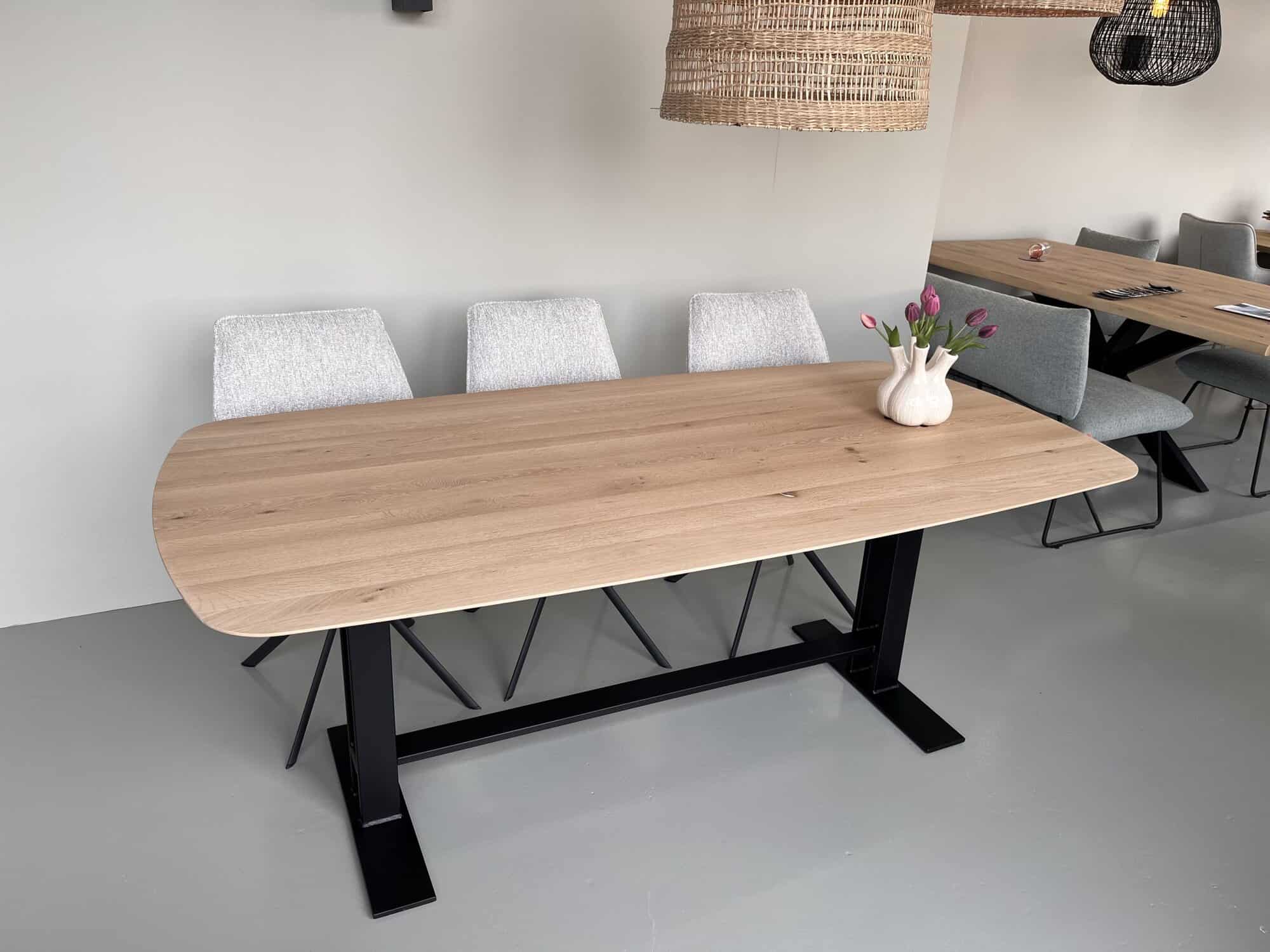 Eiken Eettafel Deens Ovaal + Dubbel T Frame
