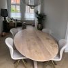 Ovale tafel met eiken houten matrix poot