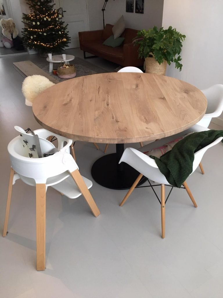 Ronde eettafel hout
