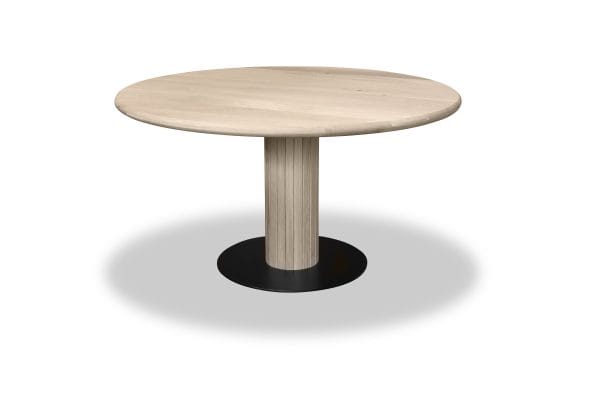 Ronde eiken tafel met ronde koker