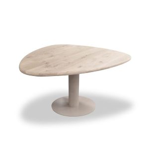 Organische ronde eettafel eiken