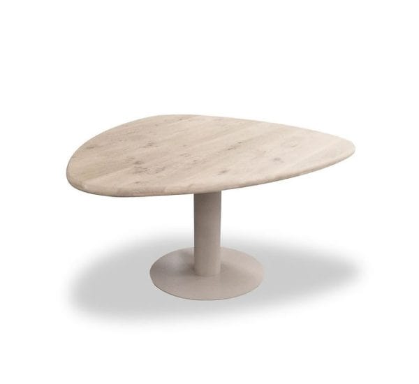 Organische ronde eettafel eiken