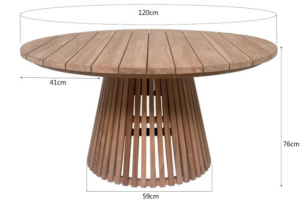 Ronde Tuintafel Teak - 120 cm