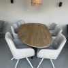 organische eettafel nier met matrix poot