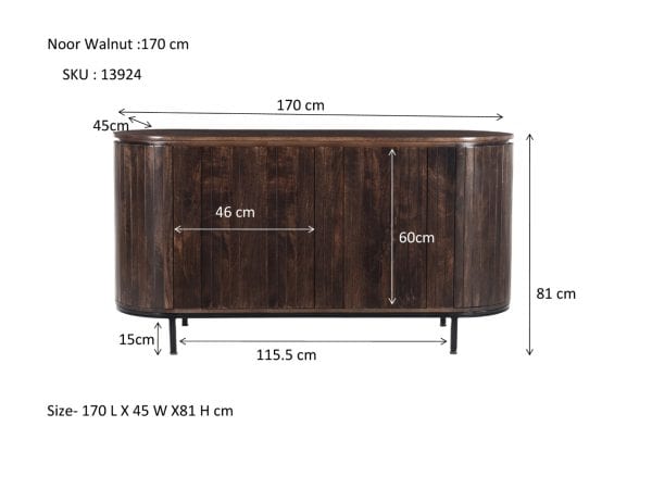 Dressoir Noor Walnut 170 cm