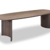 deens ovale eiken tafel met eiken half ronde poten