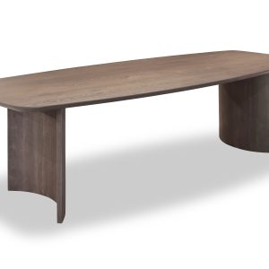 deens ovale eiken tafel met eiken half ronde poten