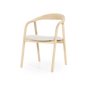 houten eetkamerstoel essenhout en stof