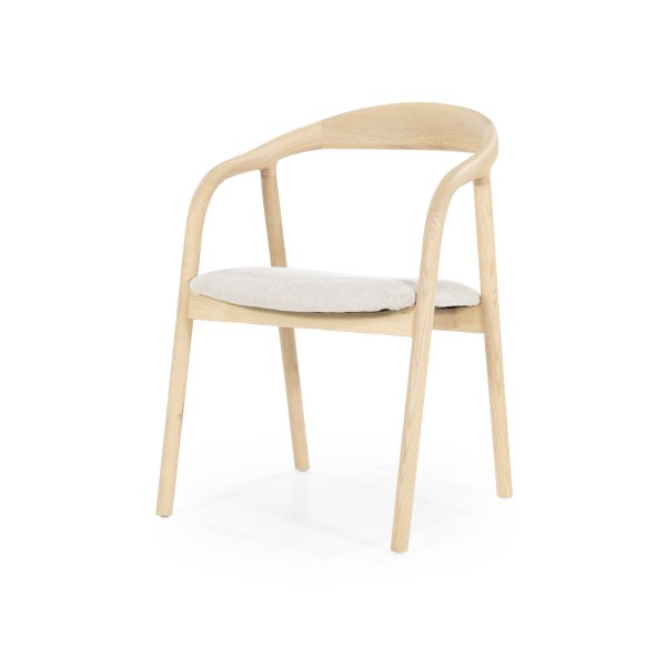 houten eetkamerstoel essenhout en stof