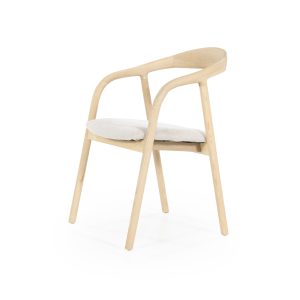 houten eetkamerstoel essenhout en stof
