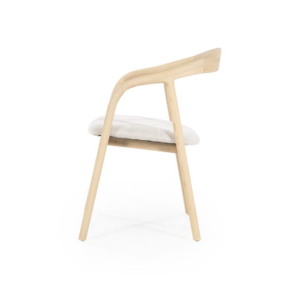 houten eetkamerstoel essenhout en stof