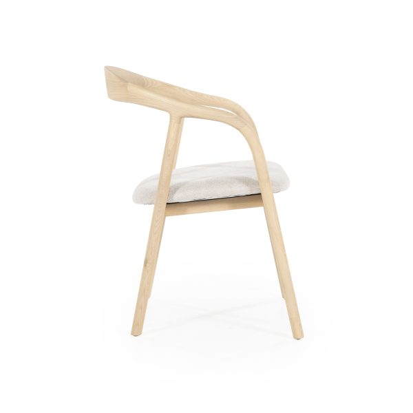 houten eetkamerstoel essenhout en stof
