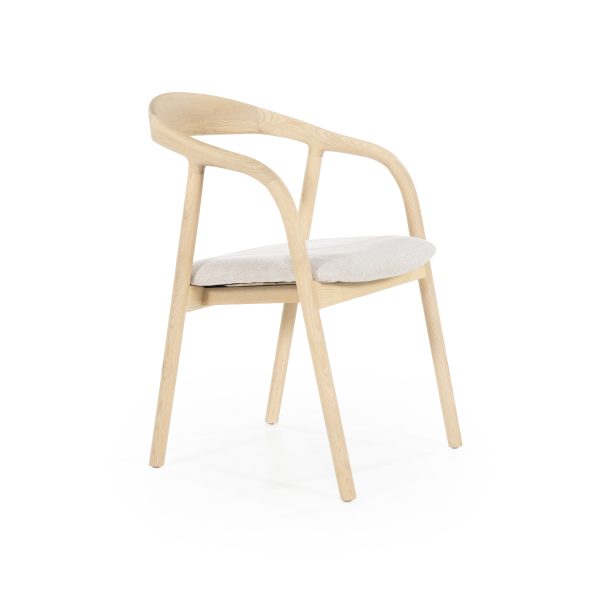 houten eetkamerstoel essenhout en stof