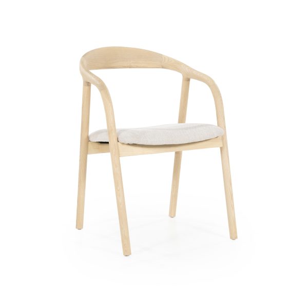 houten eetkamerstoel essenhout en stof