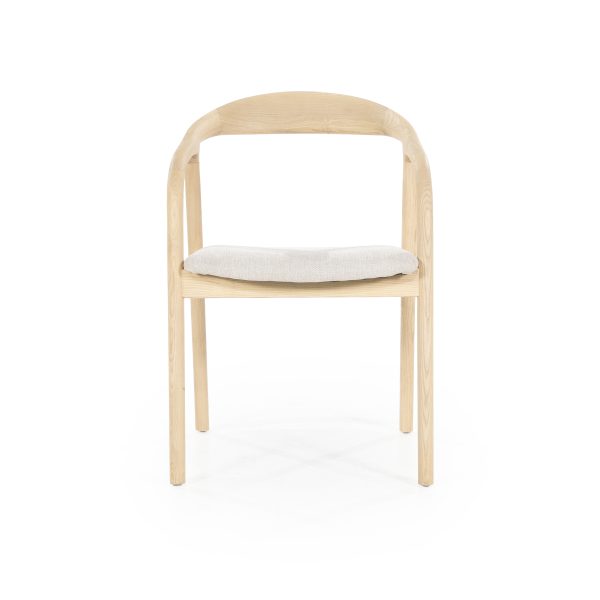 houten eetkamerstoel essenhout en stof