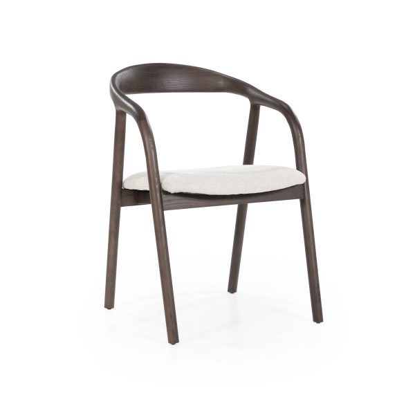 houten eetkamerstoel essenhout en stof