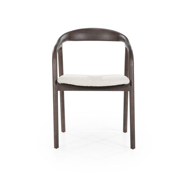 houten eetkamerstoel essenhout en stof