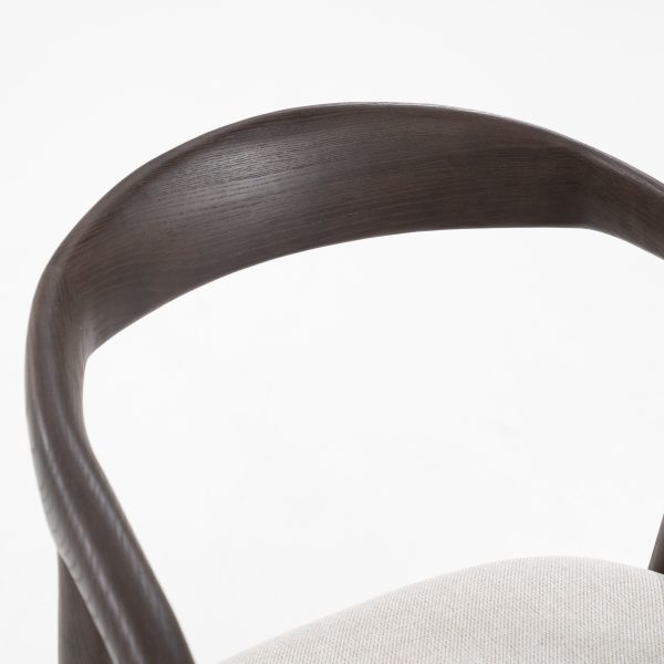 houten eetkamerstoel essenhout en stof