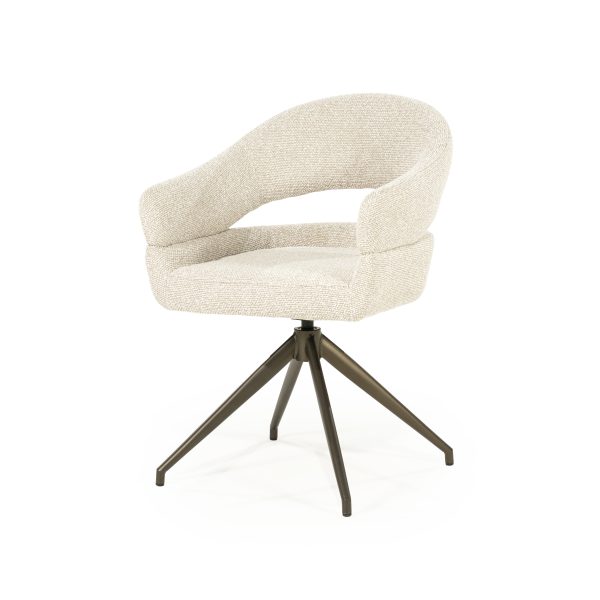 Bologna Draaibare Eetkamerstoel - Stof Beige