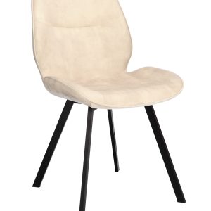 velvet stof eetkamerstoel off white