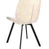 velvet stof eetkamerstoel off white