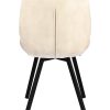 velvet stof eetkamerstoel off white