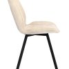 velvet stof eetkamerstoel off white