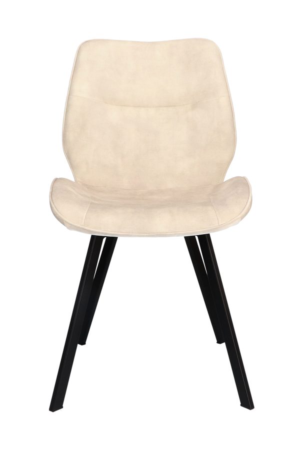 velvet stof eetkamerstoel off white