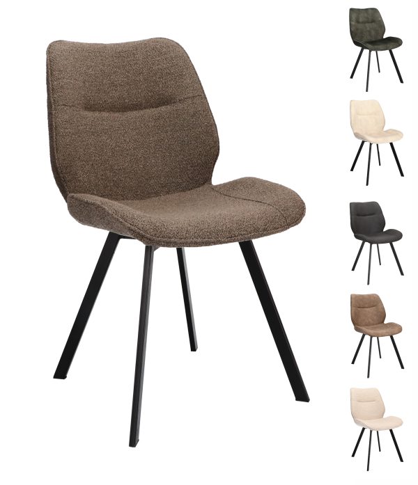 Boucle eetkamerstoel bruin