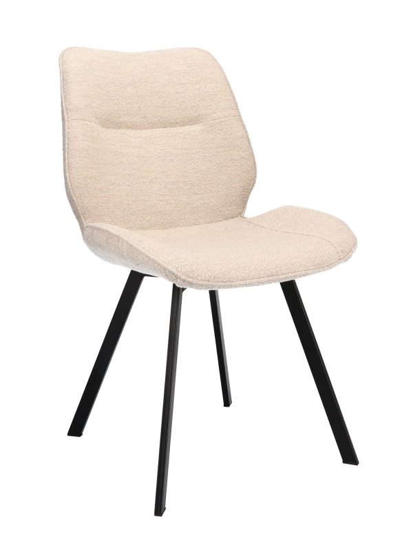Boucle eetkamerstoel wit