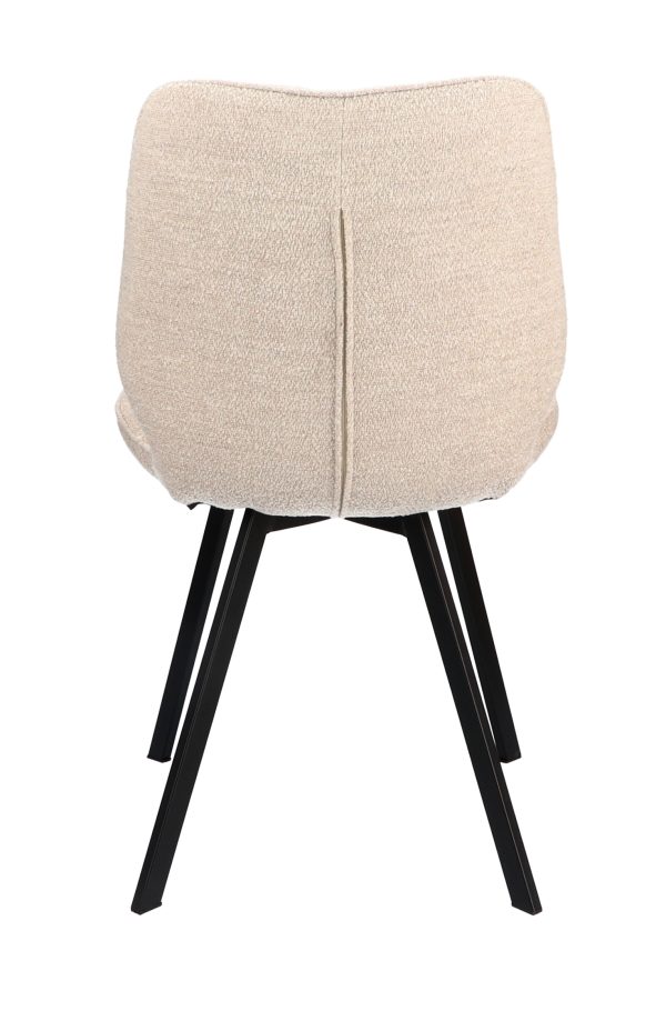 Boucle eetkamerstoel wit