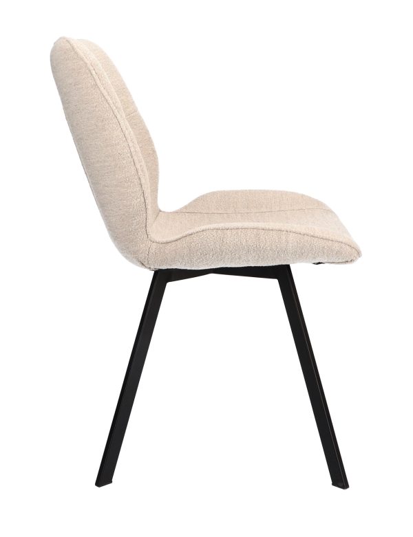 Boucle eetkamerstoel wit