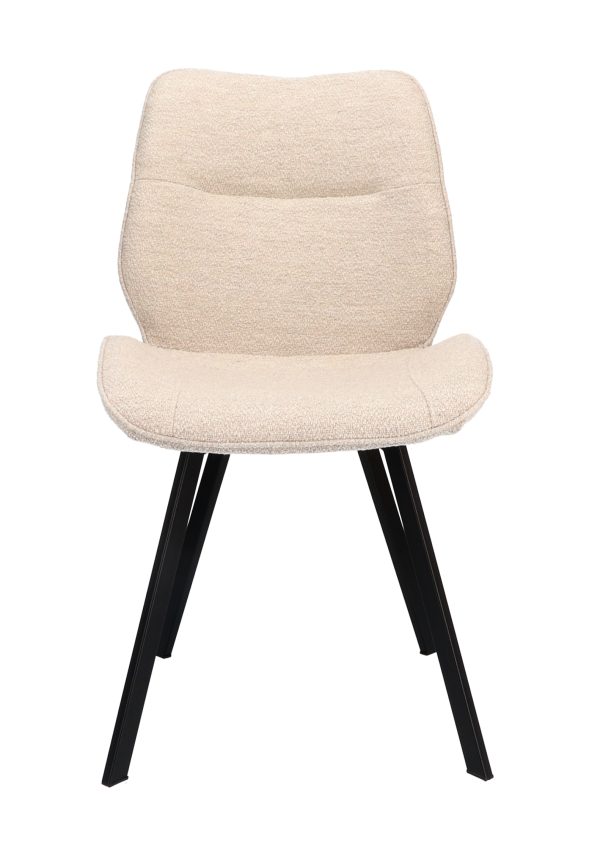 Boucle eetkamerstoel wit