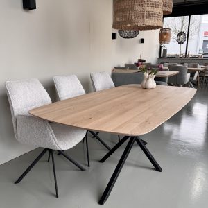 eiken eettafel met mikado poot small