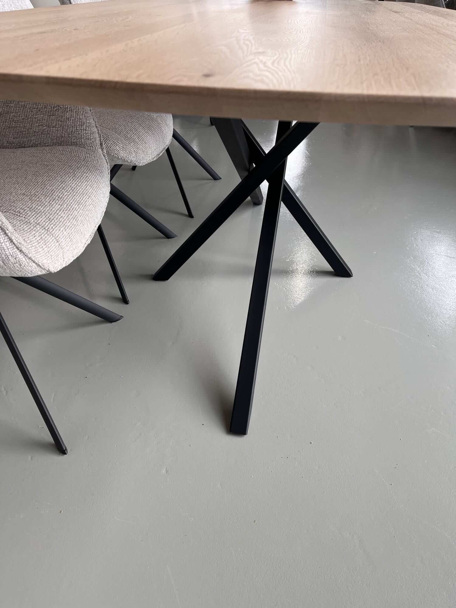 Eiken Eettafel Deens Ovaal + Mikado Poot Small