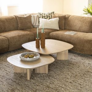 eiken salontafel vierkant ronde hoeken