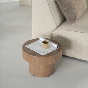 bijzettafel salontafel eiken rond