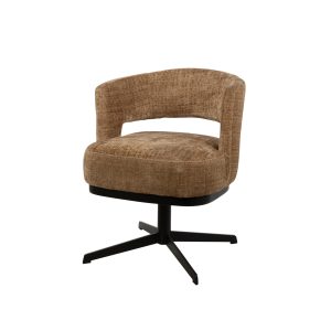 luxe eetkamerstoel draaibaar kleur cinnamon