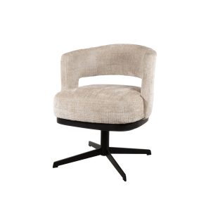 luxe eetkamerstoel draaibaar kleur naturel